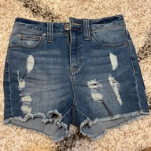 Dickies Distressed High Waisted Denim Shorts